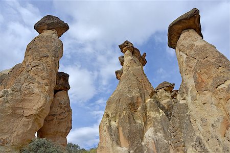 simsearch:400-04519855,k - Rock formations like to Fairy Chimneys in Cappadocia - Turkey (near village Goreme). Photographie de stock - Aubaine LD & Abonnement, Code: 400-08109916