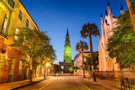 famous churches in usa - Charleston, South Carolina, USA on Church Street. Stock Photo - Budget Royalty-Free & Subscription, Code: 400-08114026