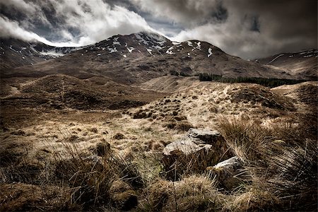 simsearch:400-08114103,k - Scottish Highlands Landscape. Mountain range, UK Foto de stock - Royalty-Free Super Valor e Assinatura, Número: 400-08114110