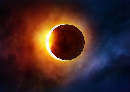 eclipse - Solar Eclipse. The moon moving in front of the sun. Illustration Stock Photo - Budget Royalty-Free & Subscription, Code: 400-08114120