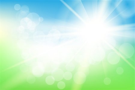 sunlight effect - Nature sunny abstract summer background with sun and bokeh Stock Photo - Budget Royalty-Free & Subscription, Code: 400-08114290