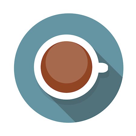 Cup of Coffee Flat Icon with Long Shadow, Vector Illustration Eps10 Stock Photo - Budget Royalty-Free & Subscription, Code: 400-08114545