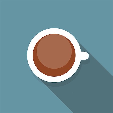 simsearch:400-05336522,k - Cup of Coffee Flat Icon with Long Shadow, Vector Illustration Eps10 Stock Photo - Budget Royalty-Free & Subscription, Code: 400-08114543