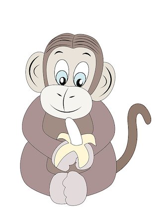 simsearch:400-08114943,k - A happy smiling monkey holding a banana. Stock Photo - Budget Royalty-Free & Subscription, Code: 400-08114943