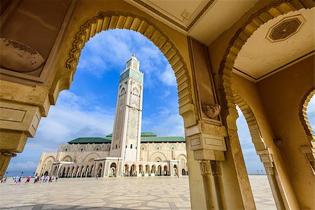 Hassan II Mosque in Casablanca, Morocco. Photographie de stock - Aubaine LD & Abonnement, Code: 400-08114976