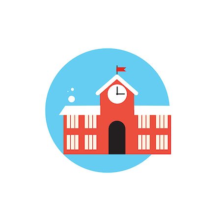 simsearch:400-07033344,k - Line Icon with Flat Graphics Element of School Building Vector Illustration EPS10 Foto de stock - Royalty-Free Super Valor e Assinatura, Número: 400-08115200