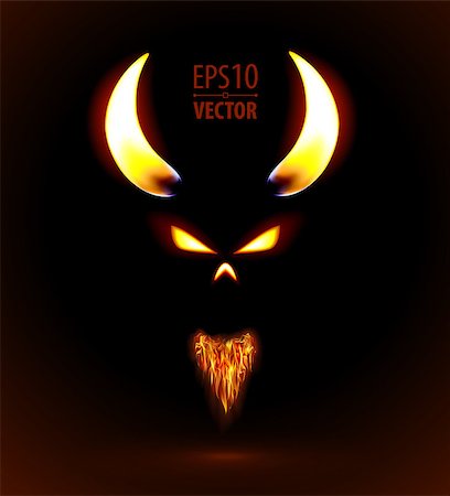 simsearch:400-07486435,k - Fire silhouette of devil. Vector illustration. Stock Photo - Budget Royalty-Free & Subscription, Code: 400-08115483