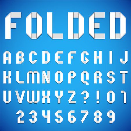simsearch:400-07549385,k - Full alphabet of folded white paper font Foto de stock - Super Valor sin royalties y Suscripción, Código: 400-08115540