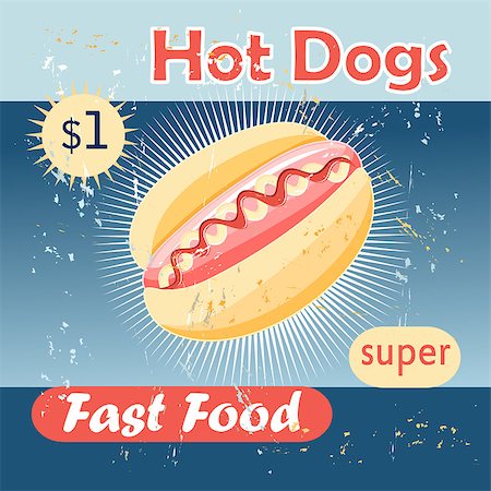 sausage eating - Beautiful vector illustration of a tasty hot dog Stock Photo - Budget Royalty-Free & Subscription, Code: 400-08115616