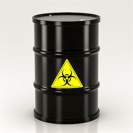simsearch:400-06461938,k - black biohazard barrel on a white background Fotografie stock - Microstock e Abbonamento, Codice: 400-08115638