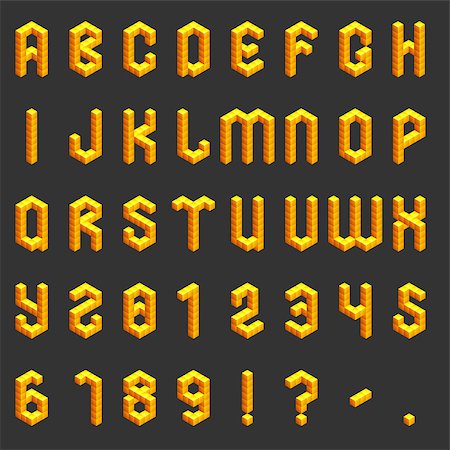 Full set of yellow isometric alphabet and numbers Foto de stock - Super Valor sin royalties y Suscripción, Código: 400-08115829