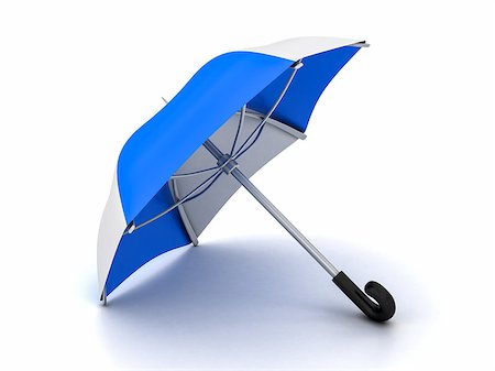 simsearch:400-08556675,k - blue and white umbrella on a white background Fotografie stock - Microstock e Abbonamento, Codice: 400-08110170