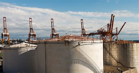 solar energy - Oil tanks on the Perama port Photographie de stock - Aubaine LD & Abonnement, Code: 400-08110369