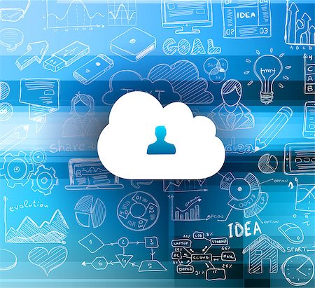 simsearch:400-08110918,k - Cloud Computing concept with infographics sketch set: design elements isolated, vector shapes. It include lots of icons included graphs, stats, devices,laptops, clouds, concepts and so on. Stockbilder - Microstock & Abonnement, Bildnummer: 400-08110882