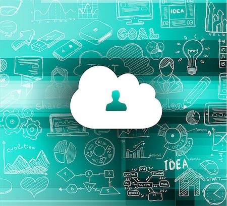 simsearch:400-08110918,k - Cloud Computing concept with infographics sketch set: design elements isolated, vector shapes. It include lots of icons included graphs, stats, devices,laptops, clouds, concepts and so on. Stockbilder - Microstock & Abonnement, Bildnummer: 400-08110883