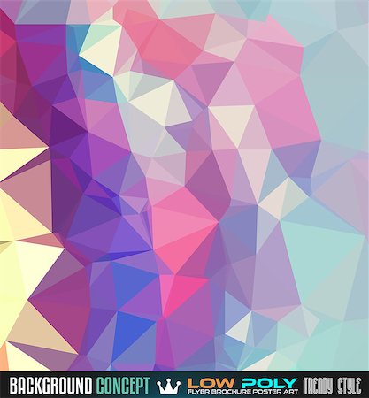 simsearch:400-08094145,k - Low Poly trangular trendy Art background for your polygonal flyer, stylish brochure, poster background and fresh applications. Photographie de stock - Aubaine LD & Abonnement, Code: 400-08110971