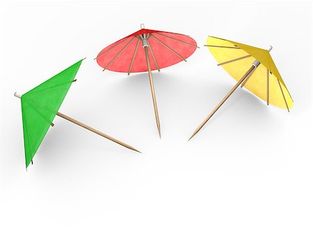 paper umbrella - Cocktail Umbrellas isolated on white background Stock Photo - Budget Royalty-Free & Subscription, Code: 400-08111030