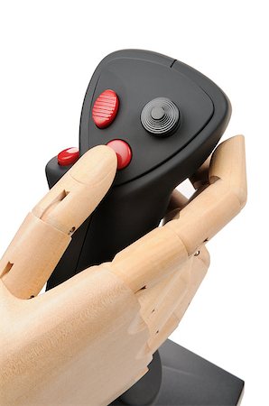 wooden hand joystick controls Stock Photo - Budget Royalty-Free & Subscription, Code: 400-08111069