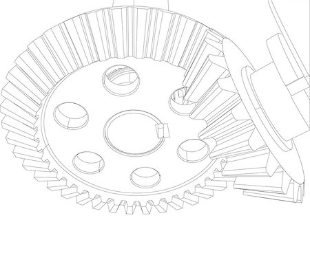 reducer - Gears with bearings and shafts. Close-up. Render on white background Photographie de stock - Aubaine LD & Abonnement, Code: 400-08111237