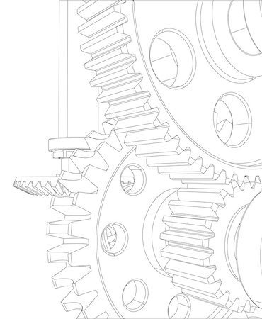 reducer - Reducer consisting of gears, bearings and shafts. Close-up. Render on white background Photographie de stock - Aubaine LD & Abonnement, Code: 400-08111231