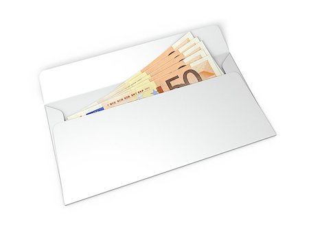 simsearch:400-04717440,k - Bribe money in an envelope isolated on white background Stock Photo - Budget Royalty-Free & Subscription, Code: 400-08111465
