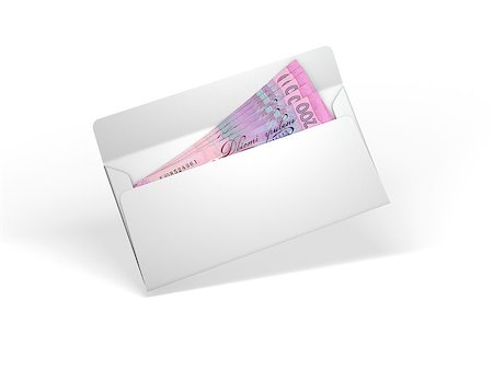 simsearch:673-02139324,k - Bribe money in an envelope isolated on white background Foto de stock - Royalty-Free Super Valor e Assinatura, Número: 400-08111467