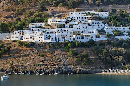 Lindos village on the Greek Island of Rhodes Stock Photo - Budget Royalty-Free & Subscription, Code: 400-08111473