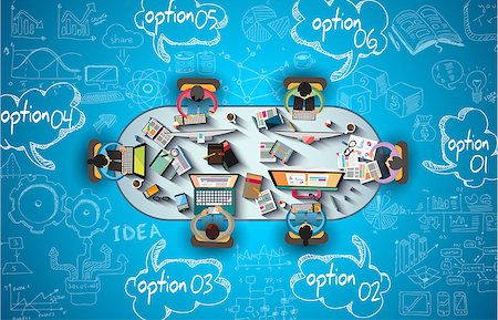 simsearch:400-08110918,k - Infographics Teamwork with Business doodles Sketch background: infographics vector elements isolated, . It include lots of icons included graphs, stats, devices,laptops, clouds, concepts and so on. Stockbilder - Microstock & Abonnement, Bildnummer: 400-08111702