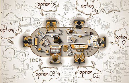 simsearch:400-08110918,k - Infographics Teamwork with Business doodles Sketch background: infographics vector elements isolated, . It include lots of icons included graphs, stats, devices,laptops, clouds, concepts and so on. Stockbilder - Microstock & Abonnement, Bildnummer: 400-08111710