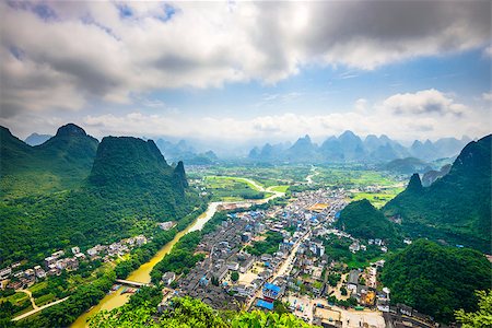 simsearch:400-07570603,k - Karst Mountain landscape on the Li River in rural Guilin, Guangxi, China. Stock Photo - Budget Royalty-Free & Subscription, Code: 400-08111837