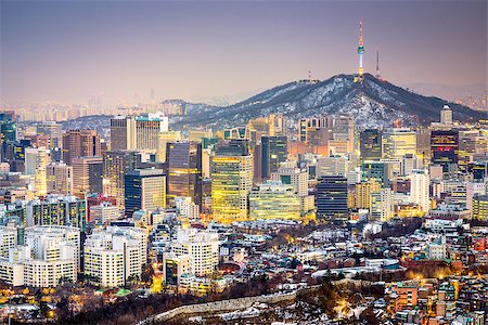 simsearch:400-07265197,k - Seoul, South Korea city skyline. Fotografie stock - Microstock e Abbonamento, Codice: 400-08111843