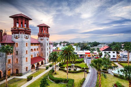 famous florida buildings - St. Augustine, Florida, USA townscape at Alcazar Courtyard. Stock Photo - Budget Royalty-Free & Subscription, Code: 400-08111879