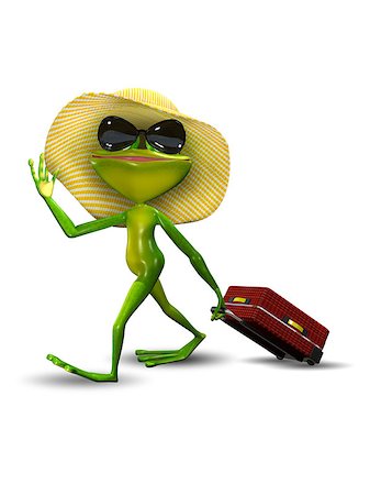 simsearch:400-06326877,k - Illustration Frog with a Suitcase in a Hat Stockbilder - Microstock & Abonnement, Bildnummer: 400-08112151