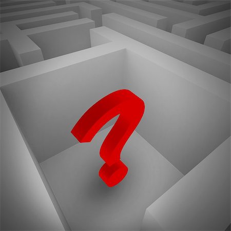 problematic - Big red question mark in a labyrinth Stock Photo - Budget Royalty-Free & Subscription, Code: 400-08112329