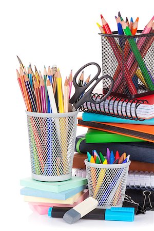 simsearch:400-09186322,k - School and office supplies. Isolated on white background Photographie de stock - Aubaine LD & Abonnement, Code: 400-08112509