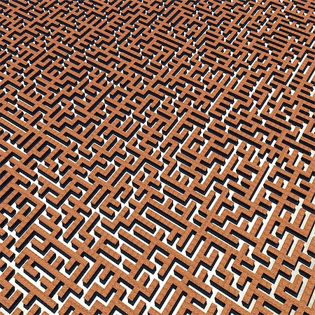 simsearch:400-07922725,k - Bricks labyrinth, abstrack background. three dimensional illustration Fotografie stock - Microstock e Abbonamento, Codice: 400-08112561