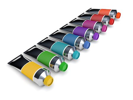 simsearch:400-05884092,k - Colourful tubes of a paint isolated on white Stockbilder - Microstock & Abonnement, Bildnummer: 400-08112777