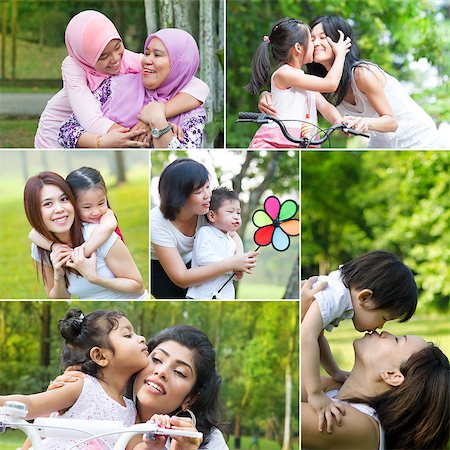 Collage photo mothers day concept. Mixed race family generations having fun at outdoor park. All photos belong to me. Stock Photo - Budget Royalty-Free & Subscription, Code: 400-08112834