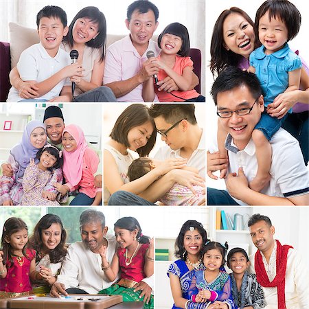 Collage photo of mixed race family having fun indoors living lifestyle. All photos belong to me. Stock Photo - Budget Royalty-Free & Subscription, Code: 400-08112835