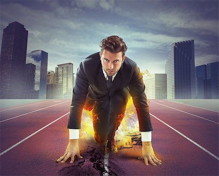 Fiery and determined businessman ready to compete Stock Photo - Budget Royalty-Free & Subscription, Code: 400-08112881