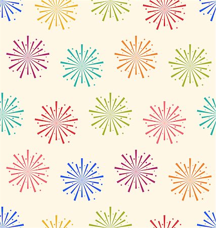 firework carnival - Illustration Seamless Pattern Colorful Firework for Holiday Celebration Events - Vector Stock Photo - Budget Royalty-Free & Subscription, Code: 400-08113363