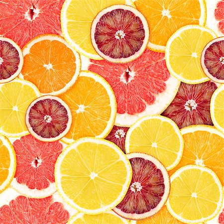 simsearch:400-04892460,k - Citrus seamless background. Grapefruit, orange and lemon Stock Photo - Budget Royalty-Free & Subscription, Code: 400-08113619