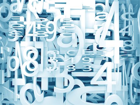 simsearch:400-04374500,k - numbers and letters 3d background in  blue toned Stock Photo - Budget Royalty-Free & Subscription, Code: 400-08113916
