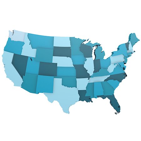 Blue USA map image with hi-res rendered artwork that could be used for any graphic design. Stock Photo - Budget Royalty-Free & Subscription, Code: 400-08134018