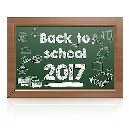 simsearch:400-08998170,k - Back to school green blackboard image with hi-res rendered artwork that could be used for any graphic design. Foto de stock - Super Valor sin royalties y Suscripción, Código: 400-08134011