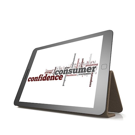 simsearch:400-04644175,k - Consumer confidence word cloud on tablet image with hi-res rendered artwork that could be used for any graphic design. Stock Photo - Budget Royalty-Free & Subscription, Code: 400-08134033
