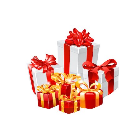 simsearch:400-05674434,k - Gift boxes. vector illostration on white background. Stock Photo - Budget Royalty-Free & Subscription, Code: 400-08134129