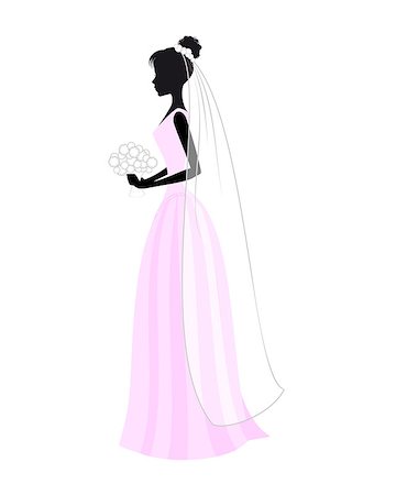 Vector illustration image of a bride in wedding dress Stock Photo - Budget Royalty-Free & Subscription, Code: 400-08134163