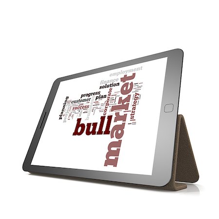 simsearch:400-07295043,k - Bull market word cloud on tablet image with hi-res rendered artwork that could be used for any graphic design. Foto de stock - Super Valor sin royalties y Suscripción, Código: 400-08134236