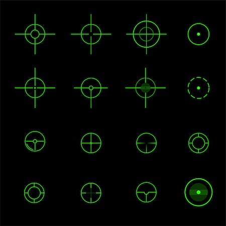 Set of  different vector crosshairs eps 10 vector illustration Stock Photo - Budget Royalty-Free & Subscription, Code: 400-08134280